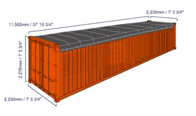 40 open top container dimensions maersk